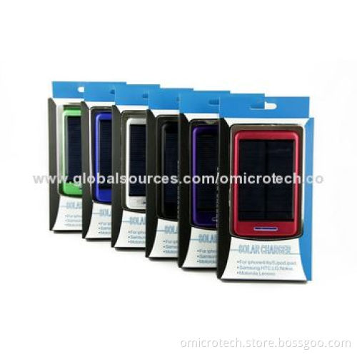 Dual USB Port Solar Power Bank with High Capacity and Super-thin Case, Measures 125 x 75 x 14mm